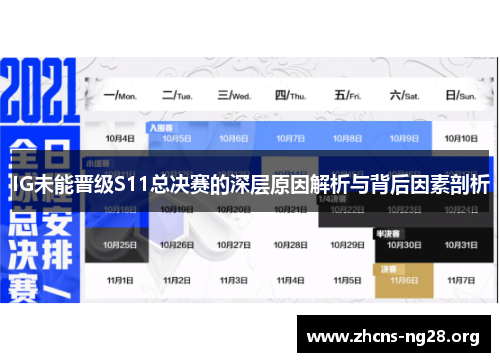 IG未能晋级S11总决赛的深层原因解析与背后因素剖析